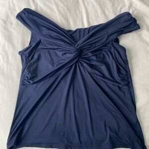 H&M Navy Twist-Front Blouse